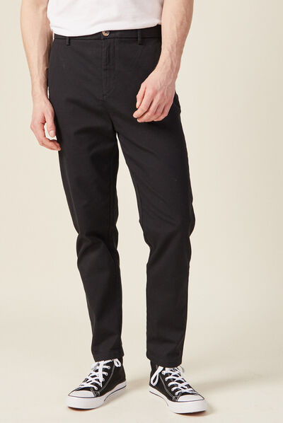 Pantalon chino 7/8ème noir homme