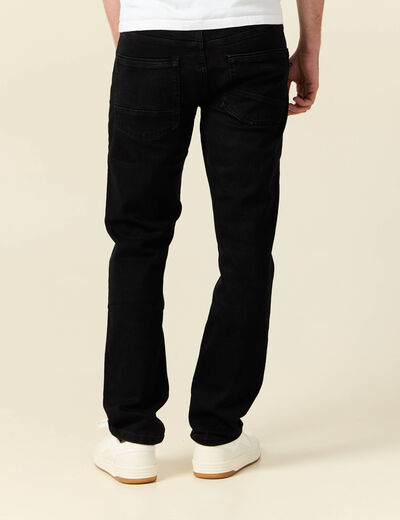 Jeans straight longueur 32 denim noir homme