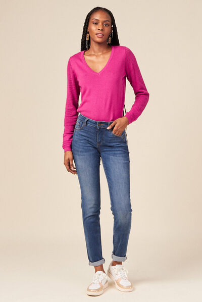 Pull à manches longues violet clair femme