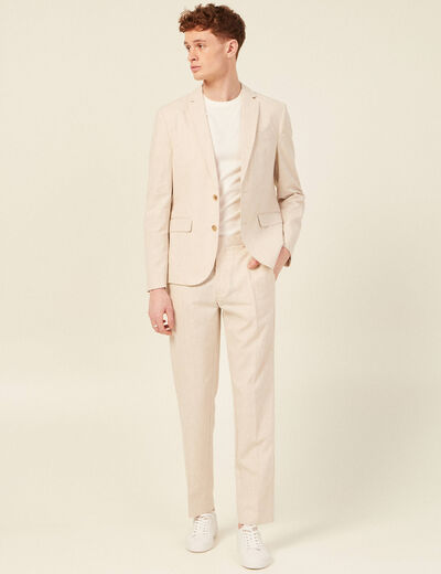 Veste blazer boutonnée beige homme