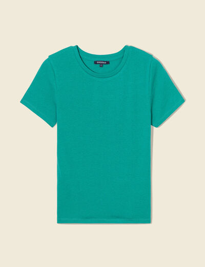 T-shirt manches courtes vert turquoise femme
