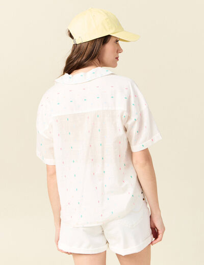 Chemise manches courtes multicolore femme