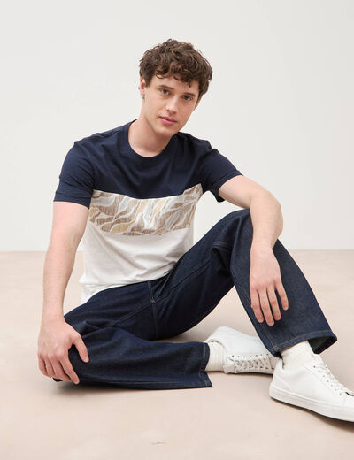 T-shirt manches courtes ecru homme