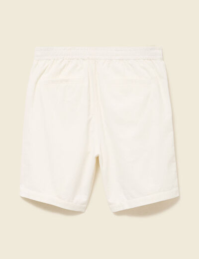Bermuda en velours ecru homme