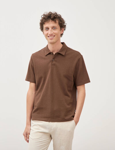 Polo manches courtes taupe homme