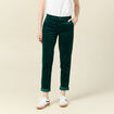 Pantalon chino velours côtelé vert canard femme