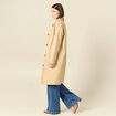 Imperm&eacute;able long droit col tailleur beige femme