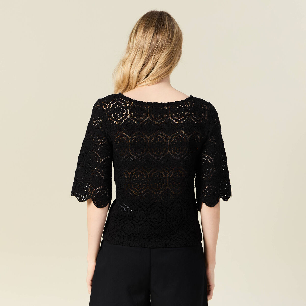 T-shirt manches courtes noir femme