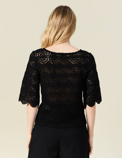 T-shirt manches courtes noir femme