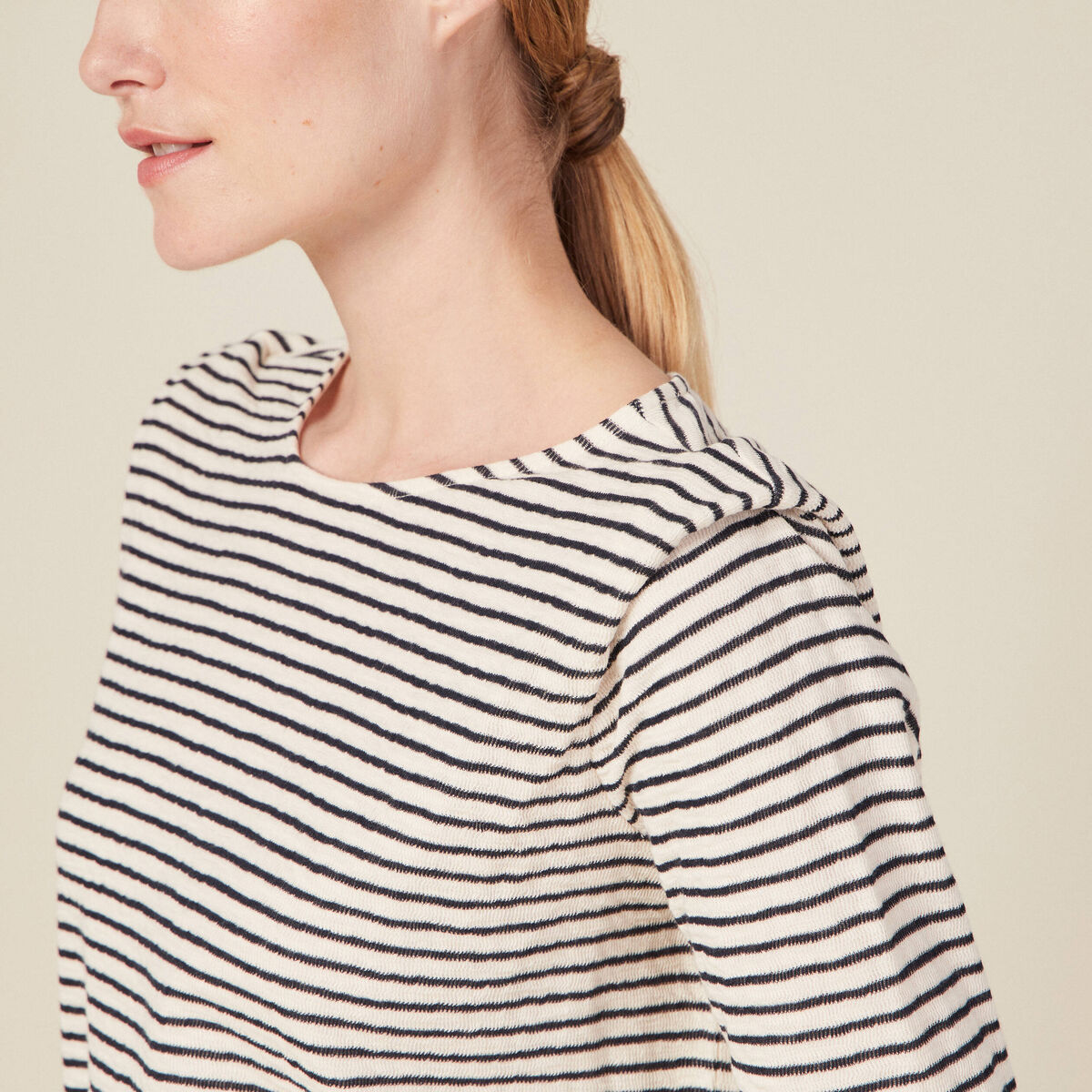 T-shirt manches longues ecru femme