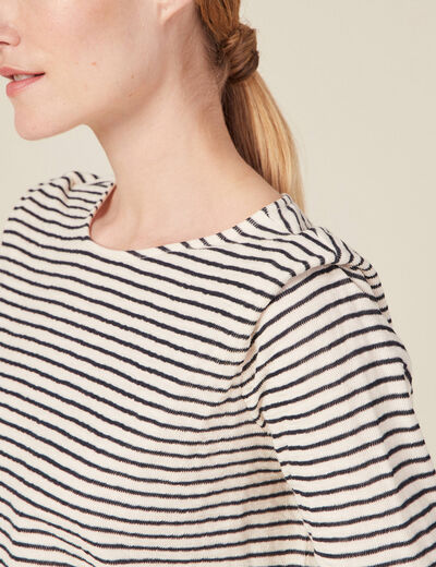 T-shirt manches longues ecru femme