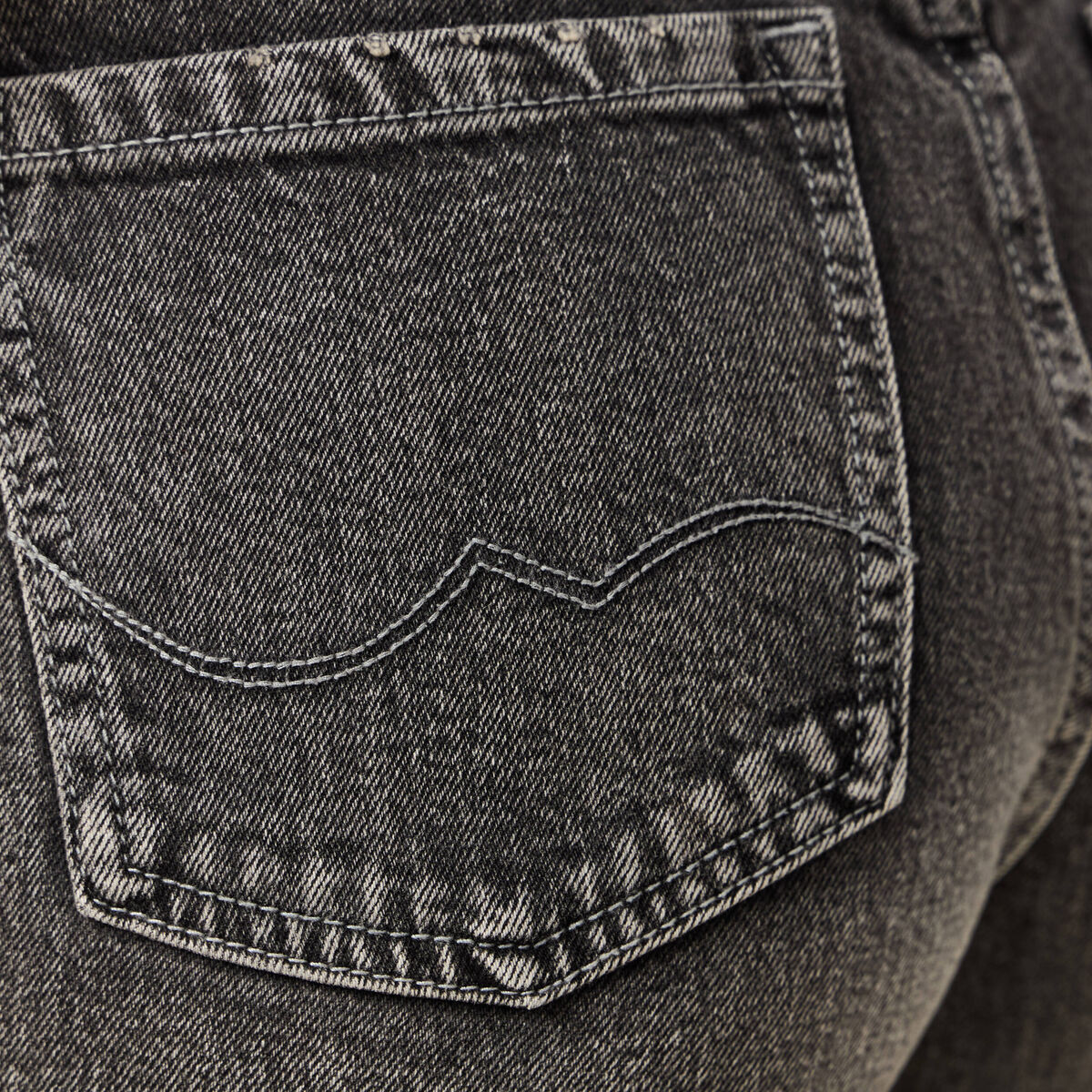 Jeans large taille haute denim snow gris femme