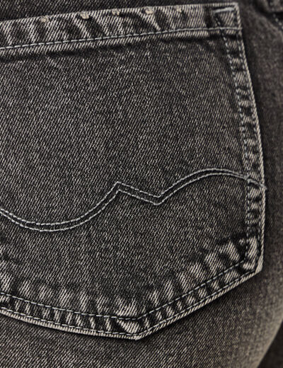 Jeans large taille haute denim snow gris femme