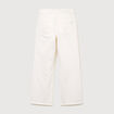 Jeans wide leg taille bascul&eacute;e denim blanc femme
