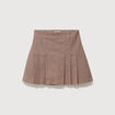 Mini-jupe doubl&eacute;e ficelle femme