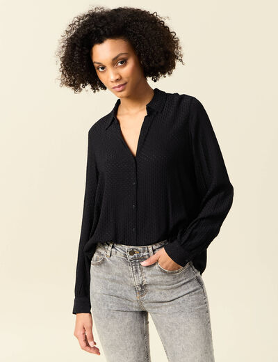 Chemise manches longues noir femme