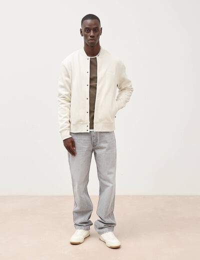 Sweat manches longues brod&eacute; gris clair homme