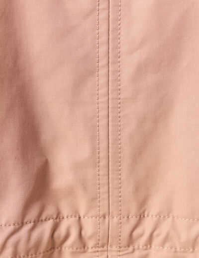 Parka longue droite d&eacute;perlante &agrave; capuche marron clair femme