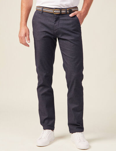 Pantalon chino straight bleu marine homme