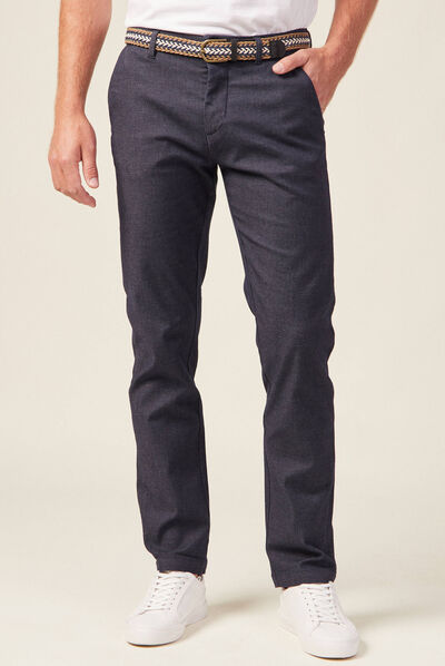 Pantalon chino straight bleu marine homme