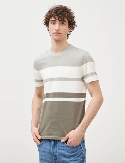 T-shirt manches courtes vert kaki homme