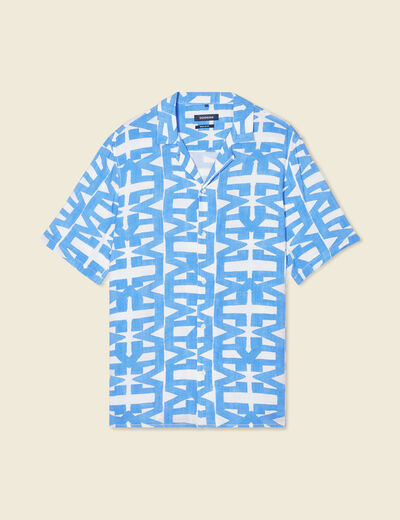 Chemise manches courtes bleu homme