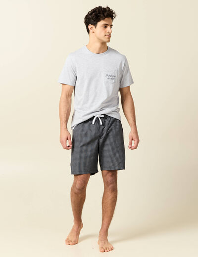 Ensemble pyjama 2 pièces gris clair homme