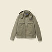 Blouson col montant à capuche vert kaki homme