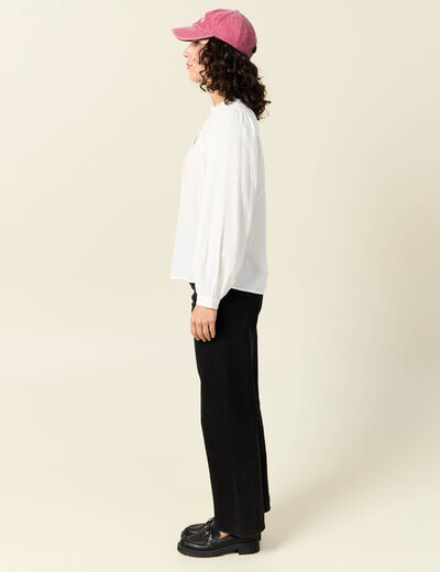 Chemise manches longues ecru femme
