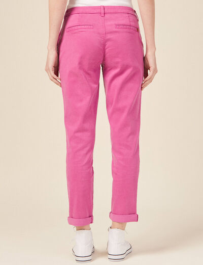 Pantalon chino Instinct rose framboise femme