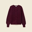 Gilet manches longues bordeaux femme