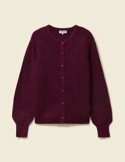 Gilet manches longues bordeaux femme