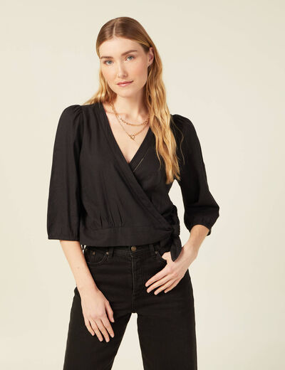 Blouse éco-responsable noir femme