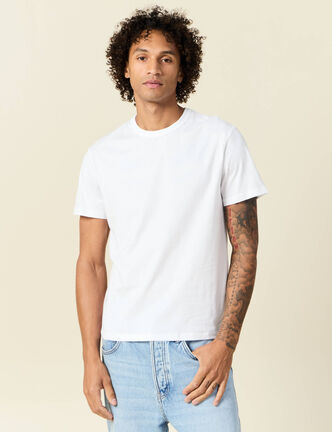 T-shirt en coton manches courtes blanc homme
