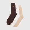 Lot de 3 paires de chaussettes hautes ecru homme