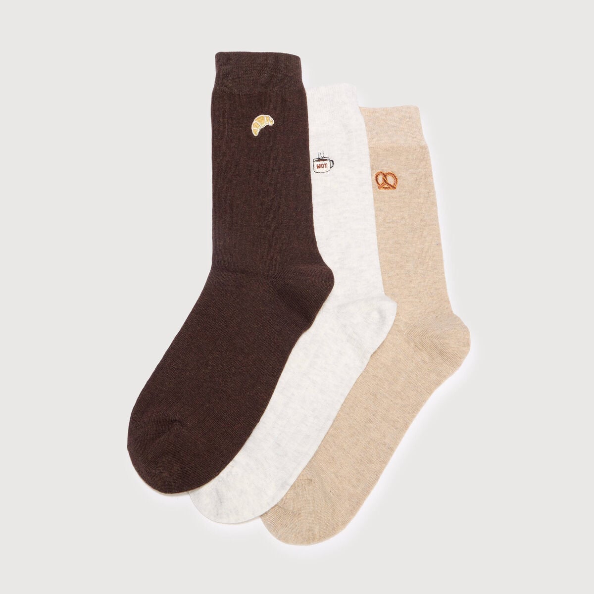 Lot de 3 paires de chaussettes hautes ecru homme