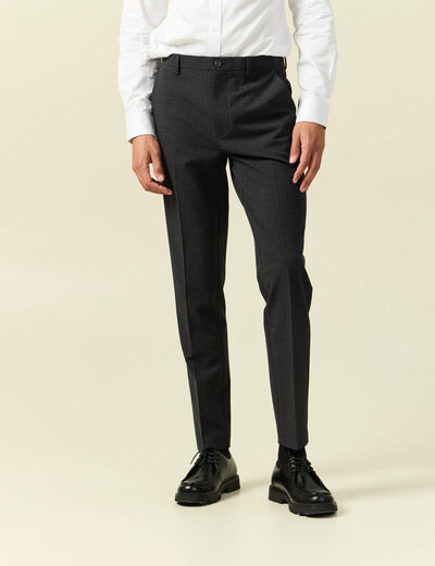 Pantalon chino droit longueur 32 noir homme