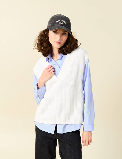 Pull éco-responsable ecru femme