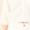 Gilet manches 3/4 blanc femme