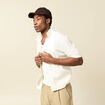 Chemise manches courtes col polo ecru homme