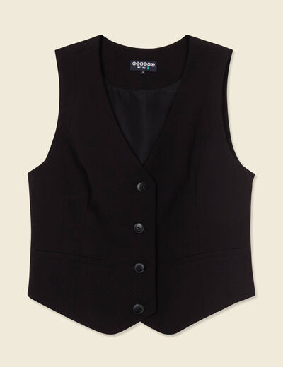 Veston sans manches ajusté noir femme