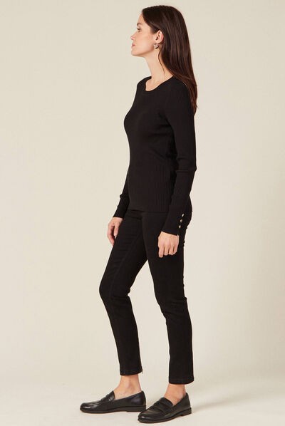Pull éco-responsable noir femme