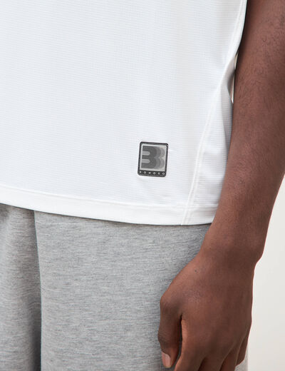 T-shirt col rond manches courtes blanc homme