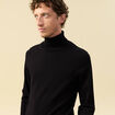 Pull droit court manches longues noir homme