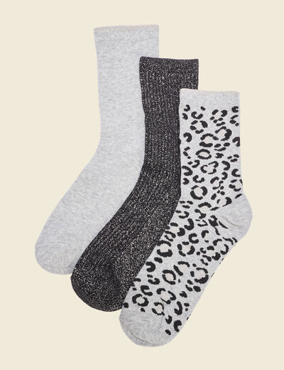Lot 3 paires chaussettes gris femme