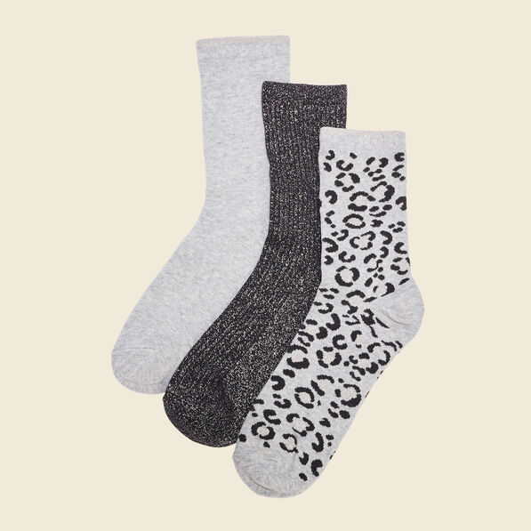 Lot 3 paires chaussettes gris femme