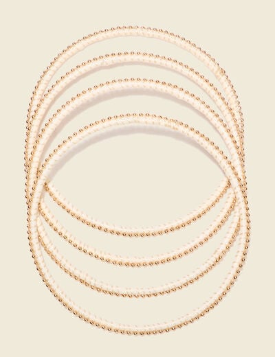 Lot 4 bracelets raphia ecru femme