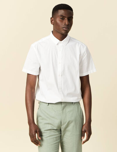 Chemise manches courtes blanc homme