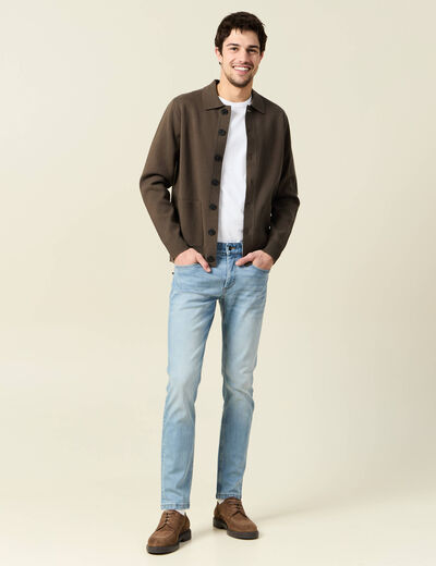 Jeans slim 5 poches denim used homme