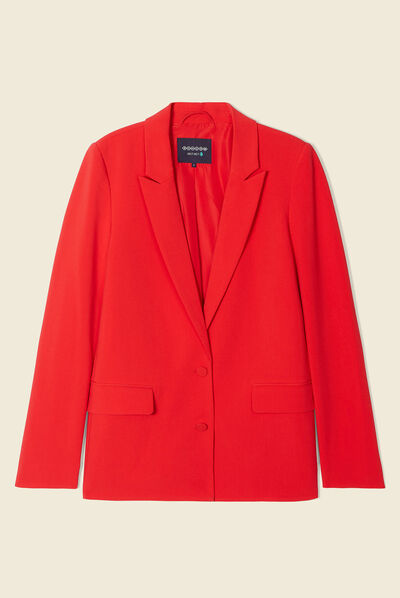 Veste esprit blazer cintrée rouge foncé femme